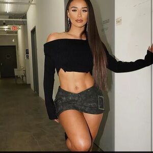 Fashion Nova Cross My Heart Micro Mini Skirt - S